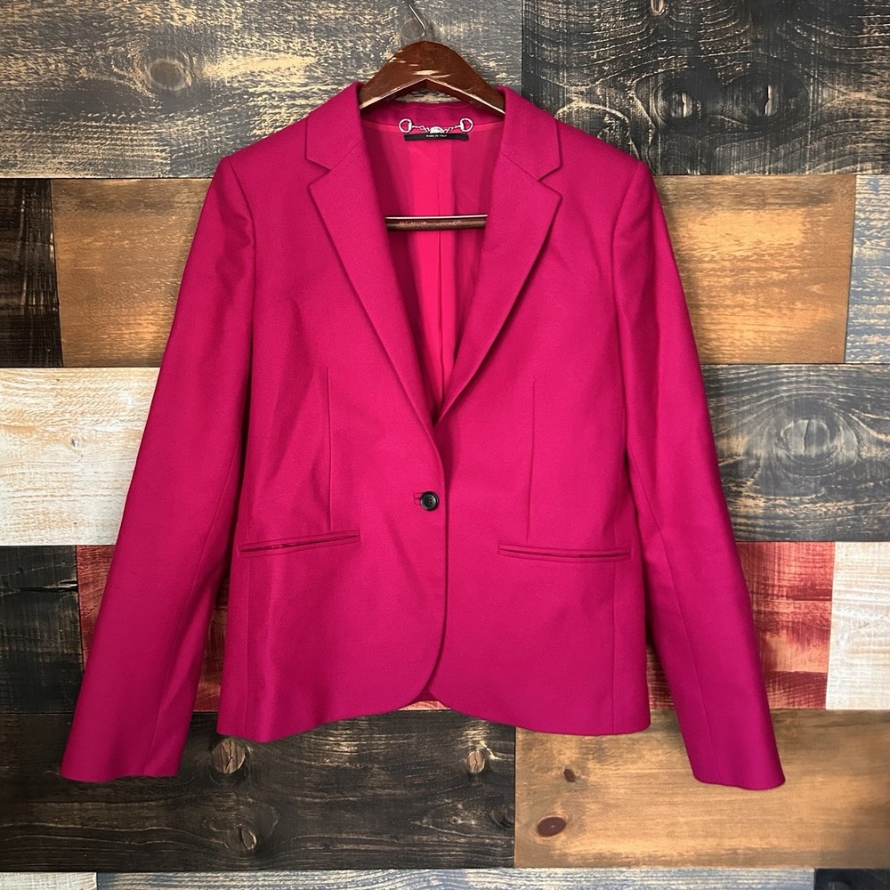 Gucci Horsebit Blazer Vintage Alessandro Michele Pink Wool Jacket IT 42